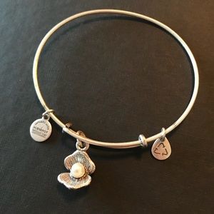 Alex and Ani clam with pearl charm bracelet